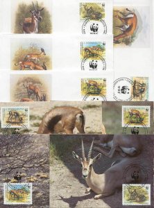 Somalia 8 FDC/cards WWF/Gazelles1992