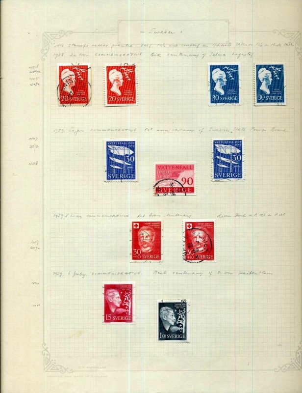 SWEDEN 1949/61 Used Collection on Pages (Apx 150+ Items) (Gar 649