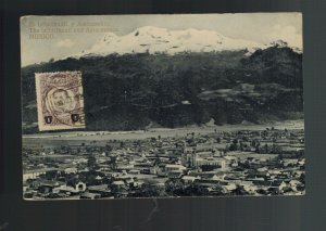 1921 Veracruz Mexico PPC Postcard Cover Amecameca and Ixtlacihuatl Volcanos