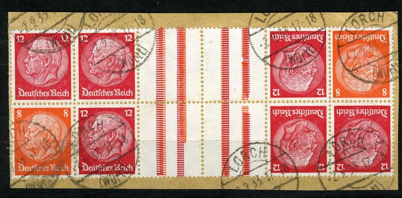 Tete-Beche (Kehrdruck) 1933 Watermark Honey Comb (Waben) Mi. KZ 19 , Combo