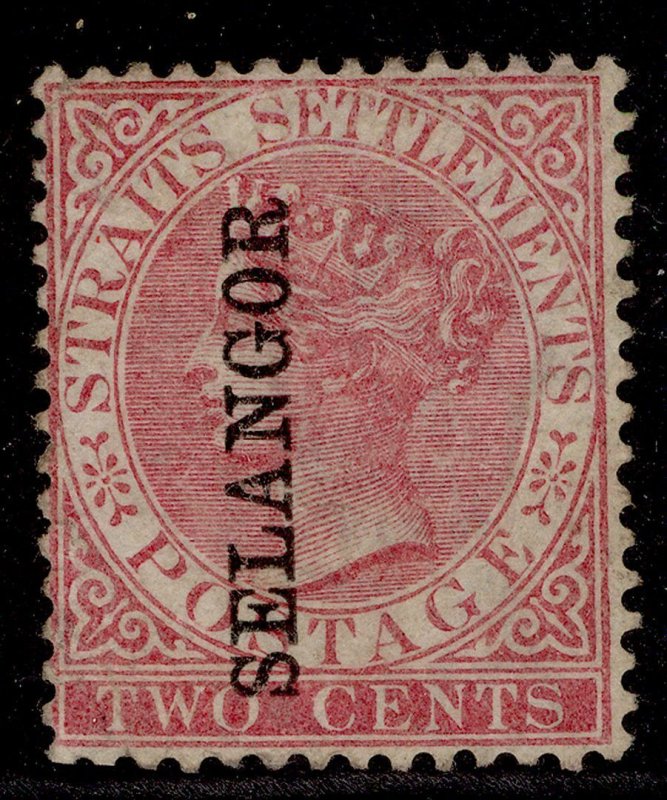 MALAYSIA - Selangor QV SG30, 2c pale rose, UNUSED. Cat £100.