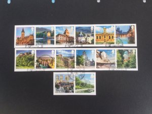 GB 2012.  UK A- Z ( 2nd series), Set of 14 used stamps. Ex FDC on paper.