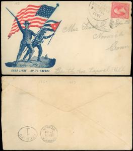 1898 MIL STA PENN, SPANISH-AMERICAN WAR, Officers, Diff. Flags PATRIOTIC - CT