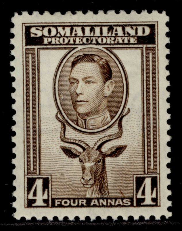 SOMALILAND PROTECTORATE GVI SG97, 4a sepia, LH MINT. 