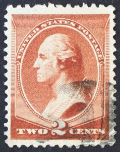 U.S. Used Stamp Scott #210 2c Washington, XF Jumbo. Face-Free Cancel. A Gem!