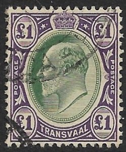 TRANSVAAL 1904-09 £1 KEDVII Portrait Issue Sc 280 VFU