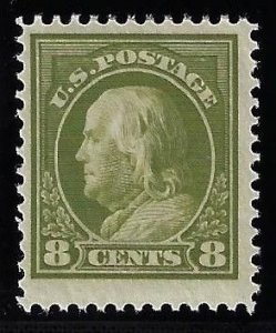 Scott #414 - $100.00 – F/VF-OG-NH – Deep, rich color. Huge margined stamp.