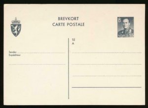 NORWAY Mi. P122 POSTAL STATIONERY POSTAL CARD 55o GRAY