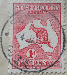 Australia 1913 One Penny Kangaroo with FORSAYTH postmark