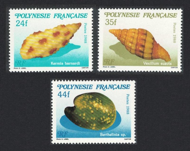 Fr. Polynesia Sea Shells 1st series 3v SG#542-544