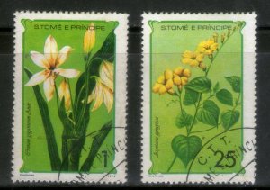 St. Thomas & Prince Is. 1979 Flowers Tree Plant Flora 2v Cancelled # 1071a