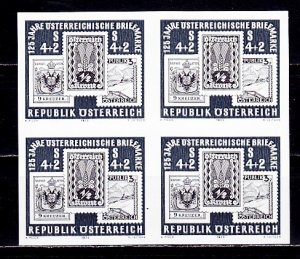 Austria, Scott cat. B339. Stamp on Stamp Black Print Block of 4. ^