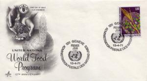 United Nations Geneva, First Day Cover, Food