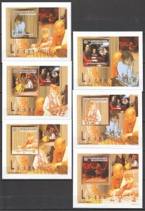 B0154 Imperf 2010 Guinea Sport Chess In Art Les Echecs Come Passion 6 Lux Bl Mnh