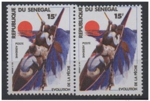 1977 Senegal Mi. D629 25F STING OFFSET Airmail Evolution Fishing-