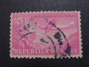 ​CUBA-AIRMAIL   6 VERY OLD CUBA AIRMAIL USED-STAMP-VF ALMOST 80 YEARS OD