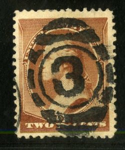 U.S. 210 USED FANCY NUMERIAL 3 CANCEL 