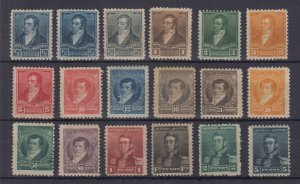 ARGENTINA 1896-97 Sc 106-121 FULL SET + SHADES HINGED MINT & UNUSED CV$504.10