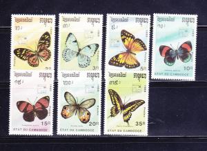 Cambodia 997-1003 Set MNH Insects, Butterflies