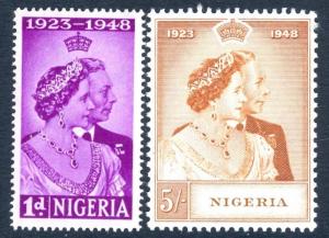 NIGERIA-1948 Royal Silver Wedding Set Sg 62-63 UNMOUNTED MINT V17447