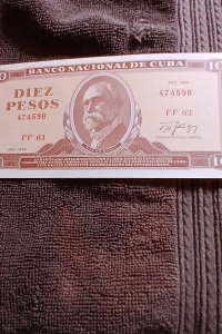 CUBA.1989-BANCO NACIONAL.10 PESOS.MAXIMO GOMEZ.FF03-474598.UNCIR.