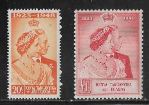 Kenya Tanganyika and Uganda Sc #92-93 Silver Wedding set of 2 NH VF