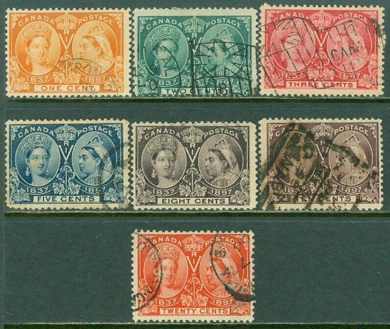 EDW1949SELL : CANADA 1897 Sc #51-54, 56-57, 59 F-VF, Used. Small faults Cat $450