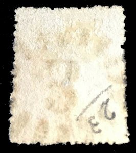 1871 Barbados #27 Britannia Wmk 6 Rough Perf - Used - VF - CV$100.00 (ESP#4056)
