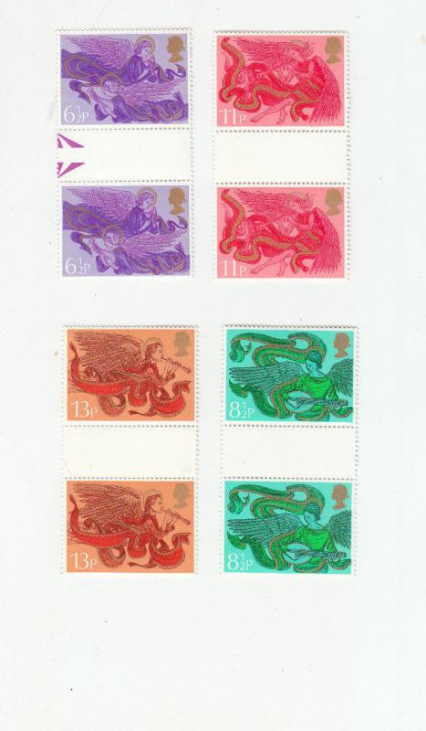 1975 CHRISTMAS SET GUTTER PAIRS UMM/MNH SG993-SG996