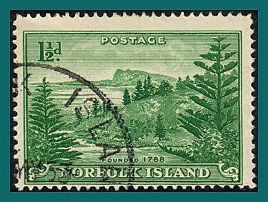Norfolk Island 1947 Ball Bay, 1.5d used #3,SG3