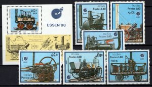 Laos 849-855 MNH Locomotives Trains Transportation ZAYIX 0224S0253