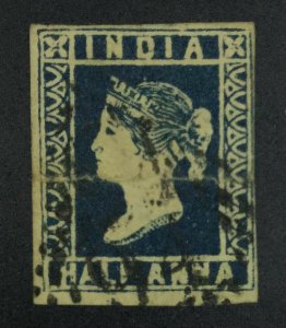 MOMEN: INDIA 1/2anna IMPERF USED LOT #62496