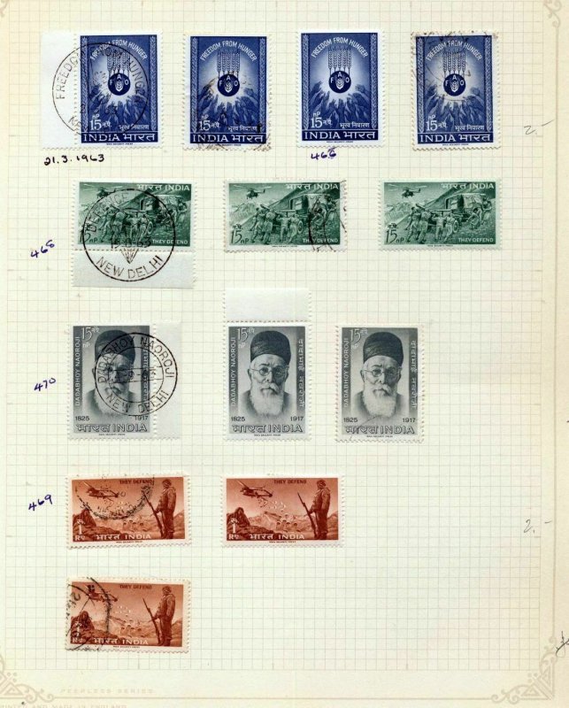 INDIA 1960s MH Used on Pages (60+Items) Top 357