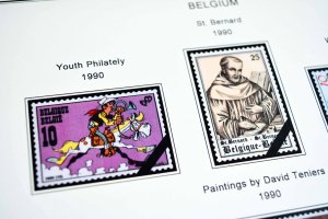 COLOR PRINTED BELGIUM 1976-1999 STAMP ALBUM PAGES (94 illustrated pages)