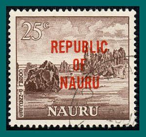 Nauru 1968 Independence, Coral Pinnacle, 25c used #81,SG89