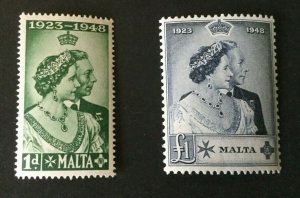 Malta: 1949 Royal Silver Wedding, Very lightly mounted, Mint. 