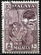 Malaya Malacca; 1960: Sc. # 61; O/Used Single Stamp