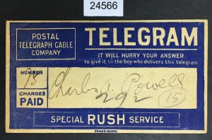 US STAMPS # 1 TELEGRAM CAT. $ LOT #24566