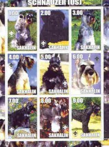 SAKHALIN - 1999 - Schnauzers - Perf 9v Sheet - Mint Never Hinged - Private Issue