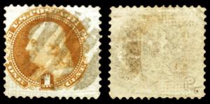 Classic #112 1c Buff 1869 Used :::Split Grill::: Scarce