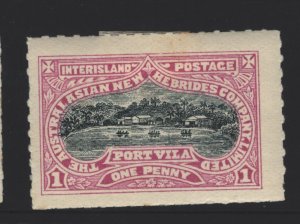 British New Hebrides Interisland Postage 1d - MH