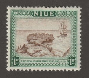 Niue, stamp, Scott#95, mint, hinged, ship, 1d,