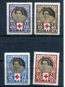 ROMANIA 1945 RED CROSS QUEEN MOTHER HELEN SCOTT B247-B250 PERFECT MNH