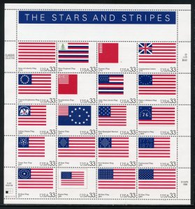 UNITED STATES SCOTT #3403 STARS & STRIPES COMPLETE SHEET MINT NH