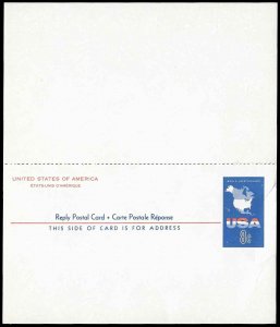 PCBstamps  US UY20 8c + 8c USA & Map Postal Card, unused, (1)