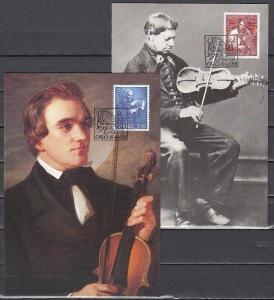 Norway, Scott cat. 861-862. Europa Music Year issue. Maximum Card. ^