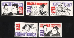 SC#2562-66 29¢ Comedians Singles (1991) MNH