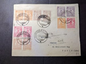 1924 Registered Romania Airmail Cover Bucharest to Paris France