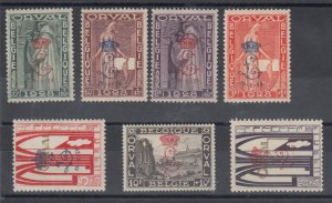 Belgium Mi 235I/243I MLH. 1929 Monogram & Crown ovpt