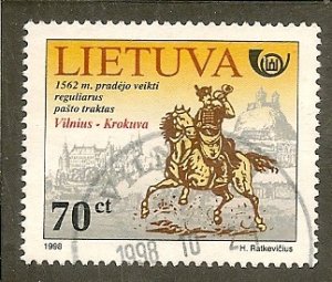 Lithuania   Scott 611   Post Route    Used